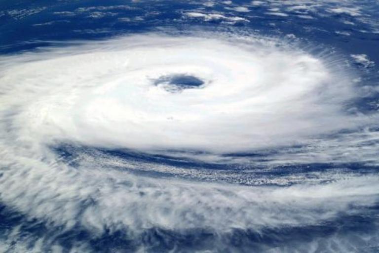 Satellite photo of a tropical cyclone