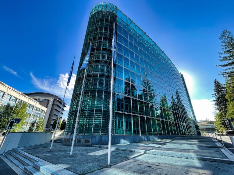 Bâtiment du siège de l'Organisation météorologique mondiale, à Genève, Suisse 