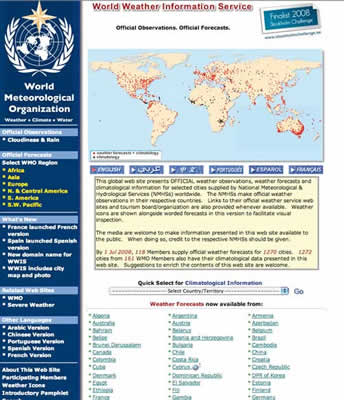 page d'accueil du WWIS