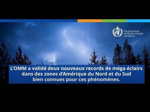 WMO certifies two megaflash lightning records - Animation