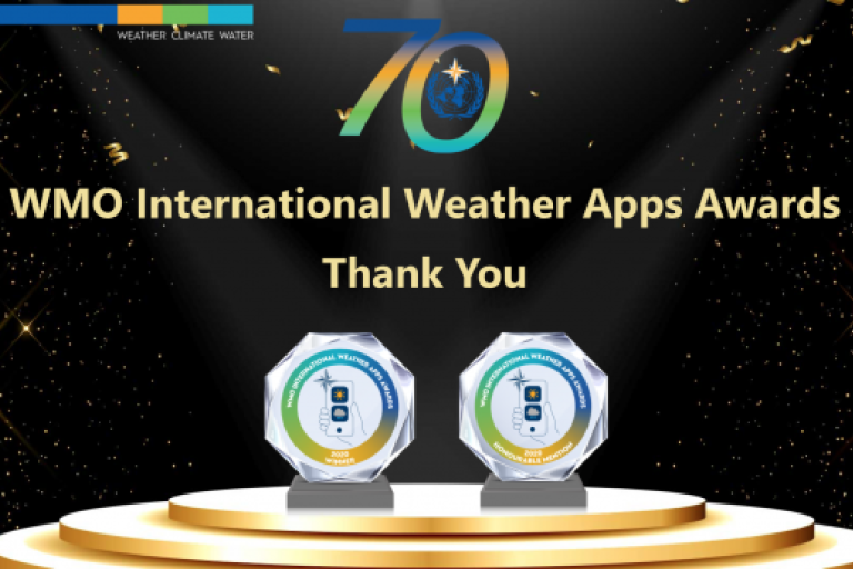 Wmo international weather apps awards thank you.