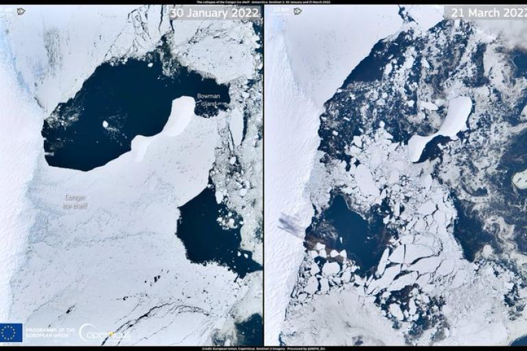 Antarctic ice shelf collapses March 2022