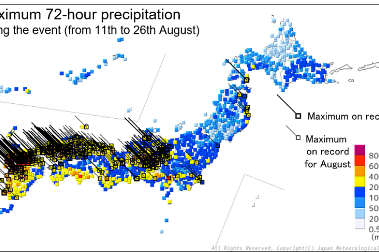 Climate characteristics and factors behind record-heavy rain in Japan in August 2021