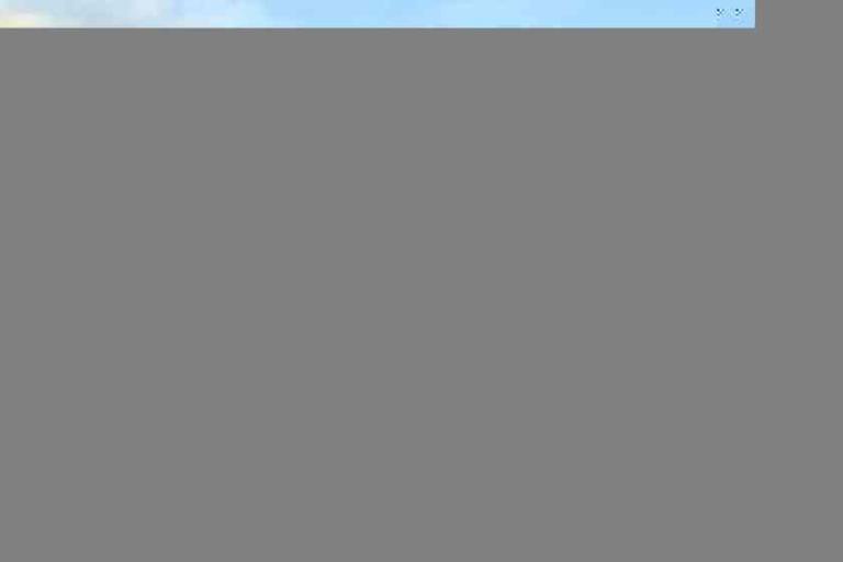 A yellow school bus parked at the curb next to a sidewalk, with trees and a blue sky in the background.