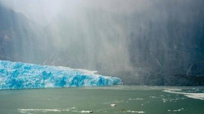 Glacier, ice and water in Laguna San Rafael in Chile 