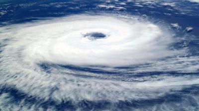 Satellite photo of a tropical cyclone