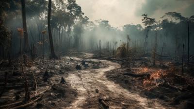 an image of a burned forest in brazil.