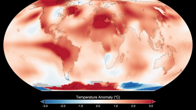 A map showing the temperature of the earth.