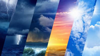 A series of images showing different weather conditions.