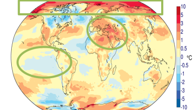 Surface air anomaly in 2018 compared to 1981-2010 baseline