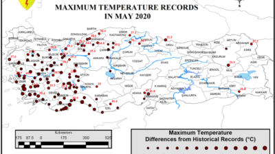 Turkey Maximum temperature records for May 2020