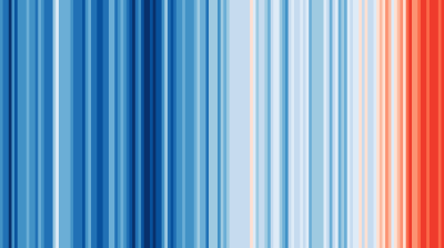 Warming stripes, globe, 1850-2018 (courtesy Ed Hawkins)