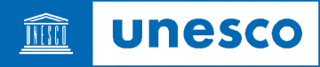 The unesco logo on a blue background.