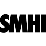 A black and white logo with the word hmh.