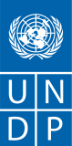 The UNDP logo on a blue background.