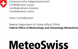 Logo of the Swiss Confederation, Federal Department of Home Affairs FDHA, and MeteoSwiss, the Federal Office of Meteorology and Climatology.