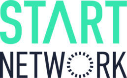 Logo of Start Network featuring the words "START" in green and "NETWORK" in black, with part of the "O" resembling a circular arrangement of lines.