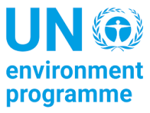 Logo of the UN Environment Programme featuring a stylized human figure surrounded by leaves and the text "UN environment programme" in blue.