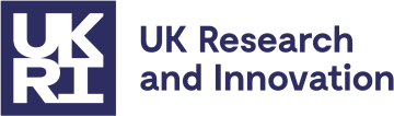 UK Research and Innovation logo with the letters "UKRI" in bold white font on a blue background.