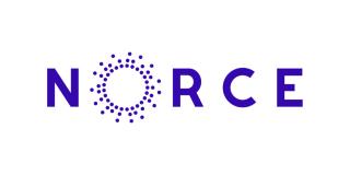 The word "NORCE" in purple capital letters, with the "O" represented by a ring of small purple dots forming a circle.