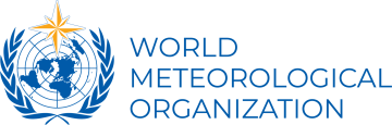World Meteorological Organization logo with a yellow star, a globe, and blue laurel branches on a light background, next to the organization’s name in blue text.
