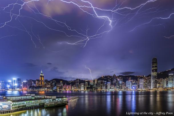 Lightning in a city