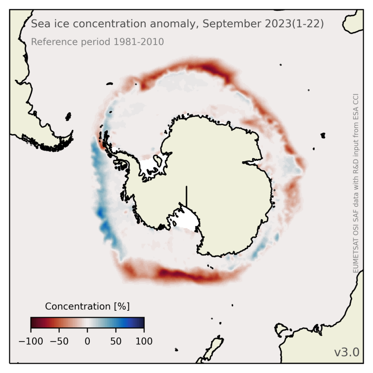 Sea ice concentrations in antarctica.