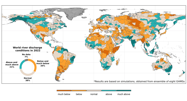 A map showing the world's water scarcity.