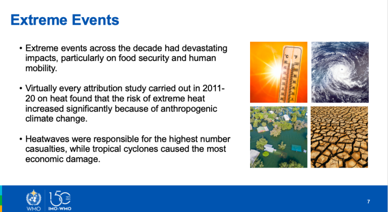 Extreme events extreme events are the devastation of the heat destroying crops, livestock, and human life.