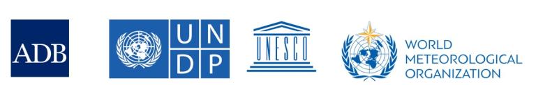 Logos of five international organizations: Asian Development Bank, United Nations, UN Development Programme, UNESCO, and World Meteorological Organization.