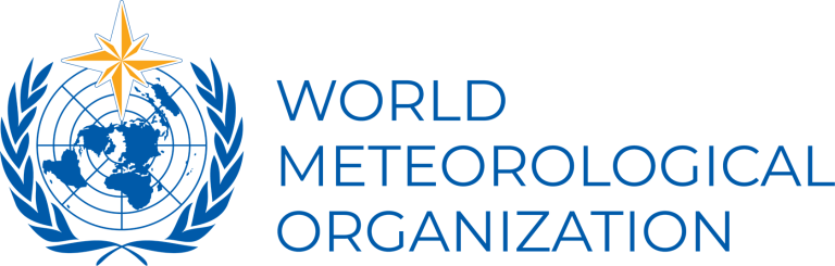 World Meteorological Organization logo with a yellow star, a globe, and blue laurel branches on a light background, next to the organization’s name in blue text.