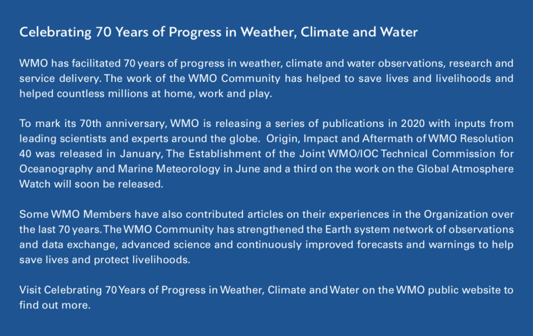 Celebrating 70 Years of Progress in Weather, Climate and Water 