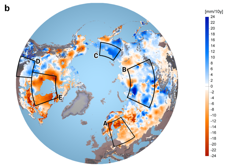 Snow cover in northern hemisphere