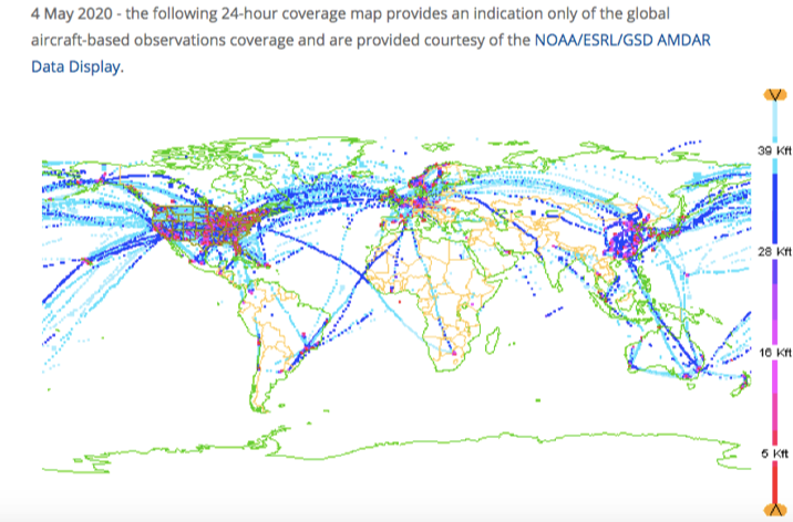 global aircraft-based observations coverage