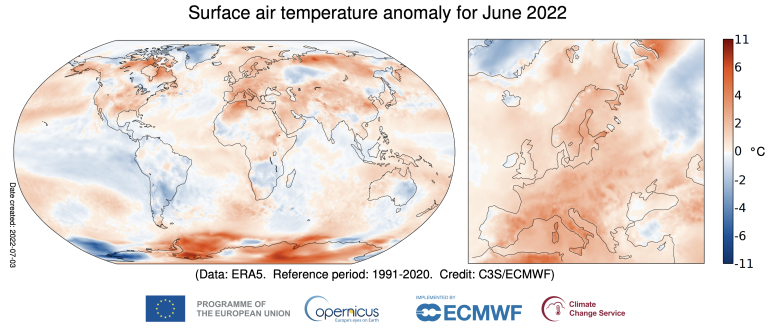 Global climate in June: 3rd warmest on record