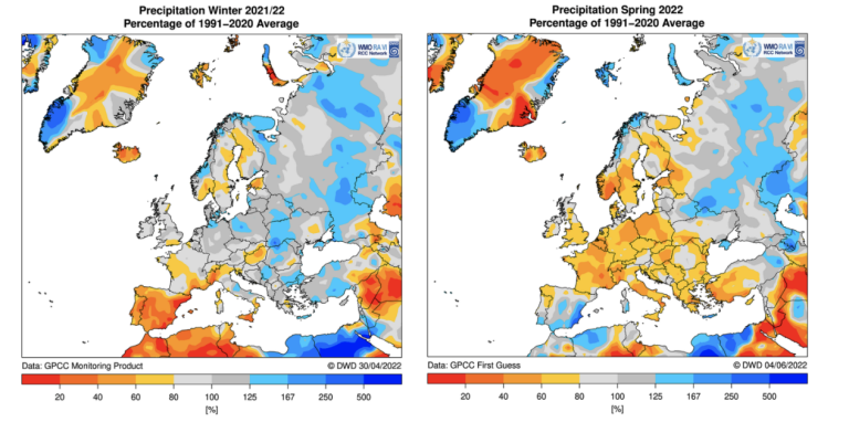 Drought in Europe spring/summer 2022