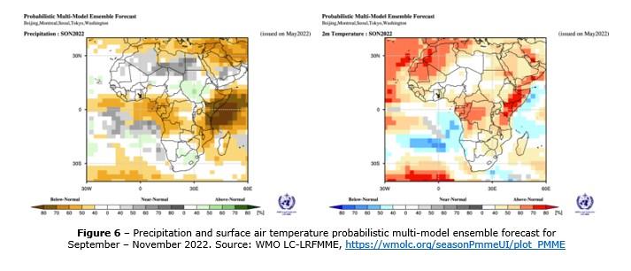 Precipitation and surface air temperature probabilistic multi-model ensemble forecast for September – November 2022