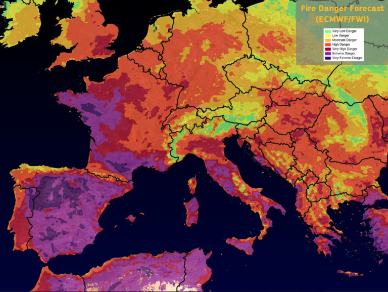 Fire Danger Forecast (ECMWF) for 18-19 July