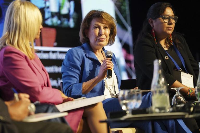 Representatives from Latin America and the Caribbean speak at a regional platform for disaster risk reduction.