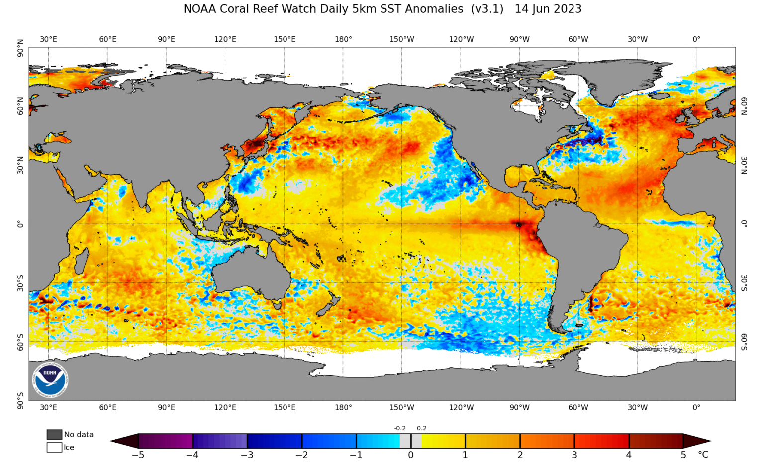 Air and sea surface temperatures hit new records