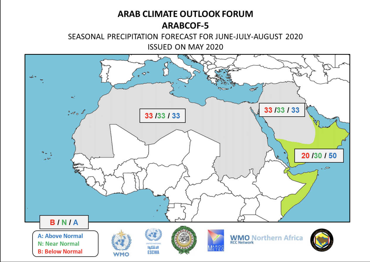Above normal temperatures likely over Arab region