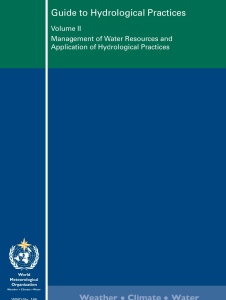 Cover of "Guide to Hydrological Practices, Volume II: Management of Water Resources and Application of Hydrological Practices," published by the World Meteorological Organization.