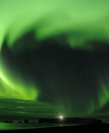 The aurora borealis in iceland.