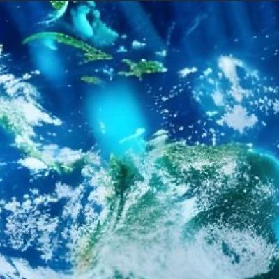 Satellite view of the Caribbean Sea, showing parts of Central America, northern South America, and several Caribbean islands under scattered clouds.