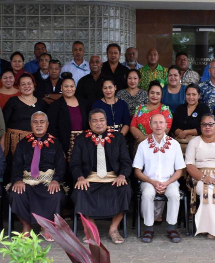 Minister for MEIDECC Honorable Poasi Mataele Tei and Participants of the Users Climate Outlook Forum